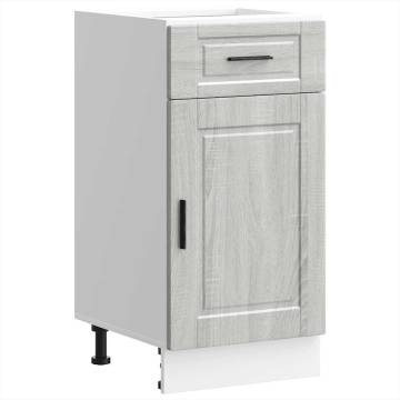  Kitchen Base Cabinet Porto Grey Sonoma Engineered Wood