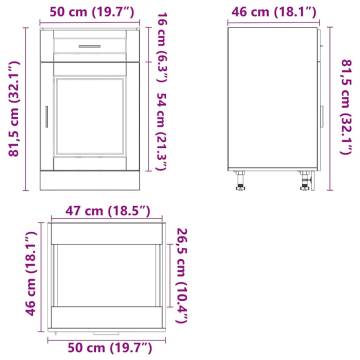  Kitchen Base Cabinet Porto Black Engineered Wood