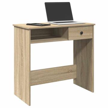  Desk Sonoma Oak 80x40x75 cm Engineered Wood