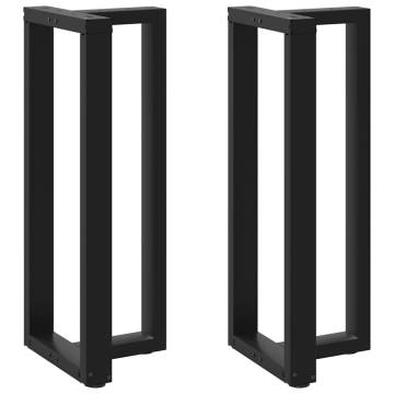  Bar Table Legs T-Shaped 2 pcs Black 40x35x(101-102) cm Steel