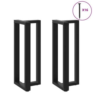  Bar Table Legs T-Shaped 2 pcs Black 40x35x(101-102) cm Steel