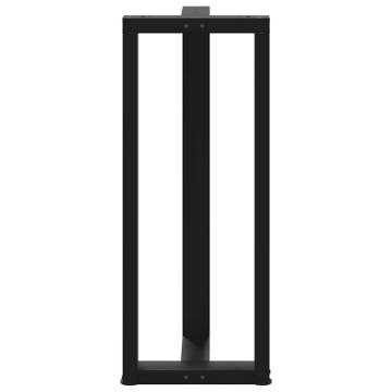  Bar Table Legs T-Shaped 2 pcs Black 40x35x(101-102) cm Steel