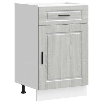  Kitchen Base Cabinet Porto Grey Sonoma Engineered Wood