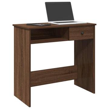  Desk Brown Oak 80x40x75 cm Engineered Wood