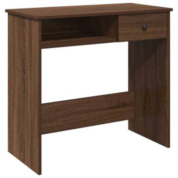  Desk Brown Oak 80x40x75 cm Engineered Wood