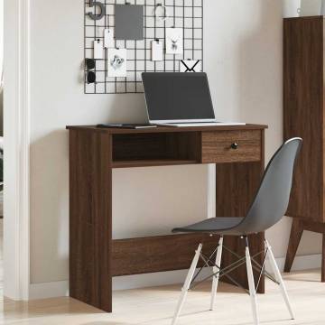  Desk Brown Oak 80x40x75 cm Engineered Wood