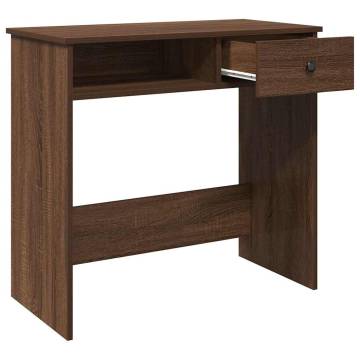  Desk Brown Oak 80x40x75 cm Engineered Wood