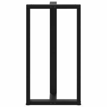  Bar Table Legs T-Shaped 2 pcs Black 60x35x(111-112) cm Steel