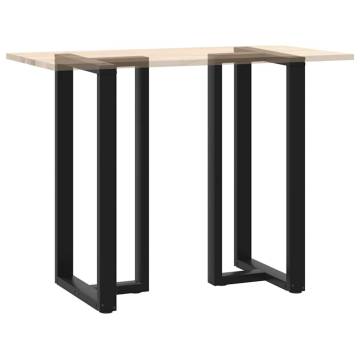  Bar Table Legs T-Shaped 2 pcs Black 60x35x(111-112) cm Steel