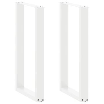  Coffee Table Legs U-Shaped 2 pcs White 50x(90-91) cm Steel