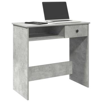  Desk Concrete Grey 80x40x75 cm Engineered Wood