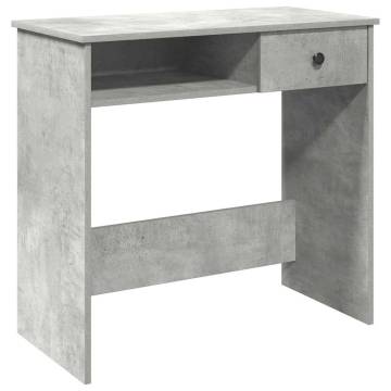  Desk Concrete Grey 80x40x75 cm Engineered Wood