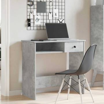  Desk Concrete Grey 80x40x75 cm Engineered Wood