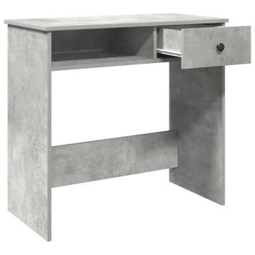  Desk Concrete Grey 80x40x75 cm Engineered Wood