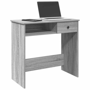  Desk Grey Sonoma 80x40x75 cm Engineered Wood