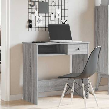  Desk Grey Sonoma 80x40x75 cm Engineered Wood