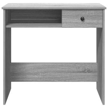  Desk Grey Sonoma 80x40x75 cm Engineered Wood