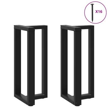  Bar Table Legs T-Shaped 2 pcs Black 40x35x(91-92) cm Steel