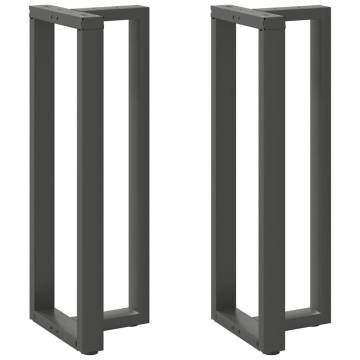  Bar Table Legs T-Shaped 2 pcs Anthracite 40x35x(111-112) cm Steel