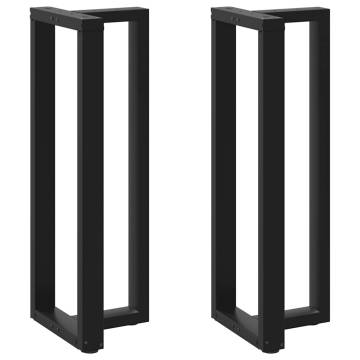  Bar Table Legs T-Shaped 2 pcs Black 50x35x(111-112) cm Steel