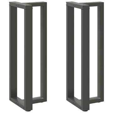  Bar Table Legs T-Shaped 2 pcs Anthracite 50x35x(111-112) cm Steel