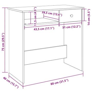  Desk Old Wood 80x40x75 cm Engineered Wood