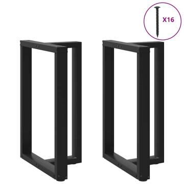  Bar Table Legs T-Shaped 2 pcs Black 60x35x(91-92) cm Steel