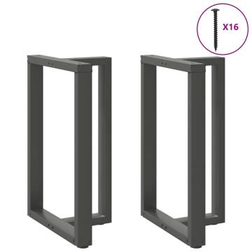  Bar Table Legs T-Shaped 2 pcs Anthracite 60x35x(91-92) cm Steel