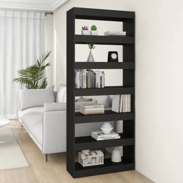 Book Cabinet/Room Divider Black 80x30x198 cm Engineered Wood