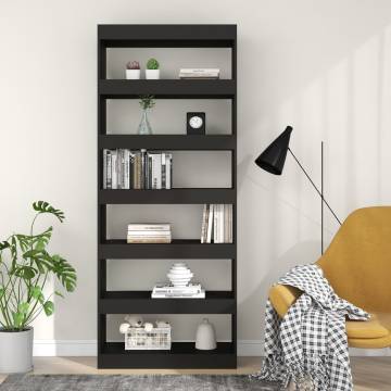 Book Cabinet/Room Divider Black 80x30x198 cm Engineered Wood