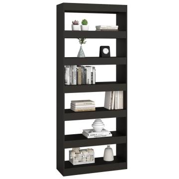 Book Cabinet/Room Divider Black 80x30x198 cm Engineered Wood