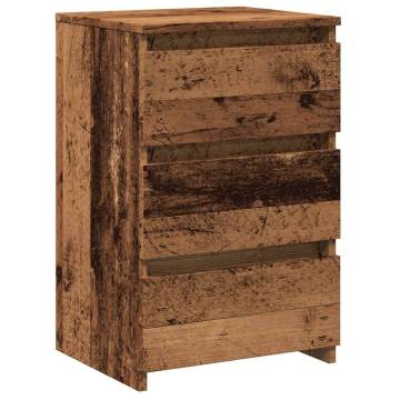  Bedside Cabinet Old Wood 40x35x62.5 cm Engineered Wood