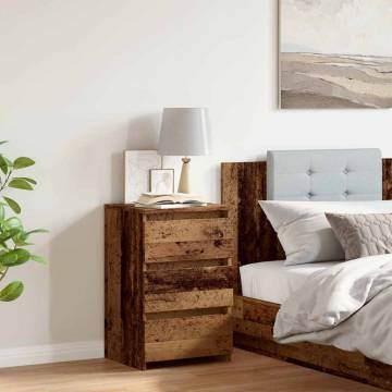  Bedside Cabinet Old Wood 40x35x62.5 cm Engineered Wood