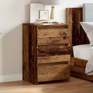  Bedside Cabinet Old Wood 40x35x62.5 cm Engineered Wood