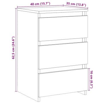  Bedside Cabinet Old Wood 40x35x62.5 cm Engineered Wood