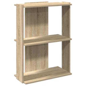  Bookcase 3-Tier Sonoma Oak 60x30x80 cm Engineered Wood