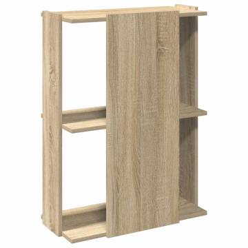  Bookcase 3-Tier Sonoma Oak 60x30x80 cm Engineered Wood