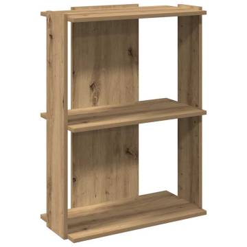  Bookcase 3-Tier Artisan Oak 60x30x80 cm Engineered Wood