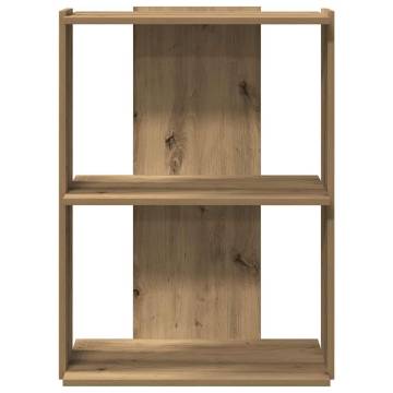  Bookcase 3-Tier Artisan Oak 60x30x80 cm Engineered Wood