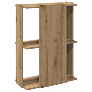  Bookcase 3-Tier Artisan Oak 60x30x80 cm Engineered Wood