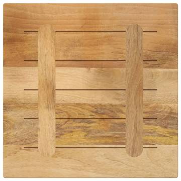  Table Top 60x60x3.8 cm Square Solid Wood Rough Mango