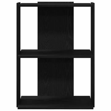  Bookcase 3-Tier Black 60x30x80 cm Engineered Wood