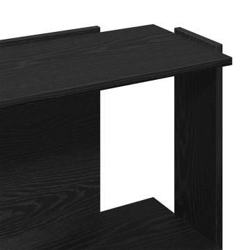  Bookcase 3-Tier Black 60x30x80 cm Engineered Wood