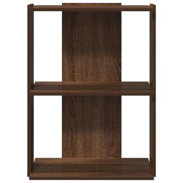  Bookcase 3-Tier Brown Oak 60x30x80 cm Engineered Wood