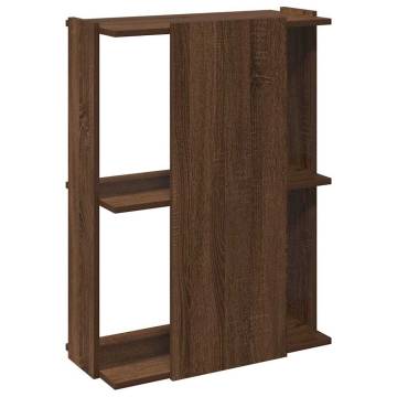  Bookcase 3-Tier Brown Oak 60x30x80 cm Engineered Wood