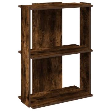  Bookcase 3-Tier Smoked Oak 60x30x80 cm Engineered Wood