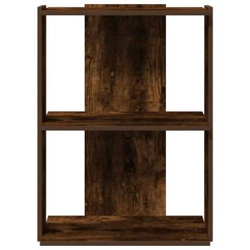  Bookcase 3-Tier Smoked Oak 60x30x80 cm Engineered Wood