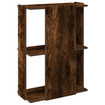  Bookcase 3-Tier Smoked Oak 60x30x80 cm Engineered Wood