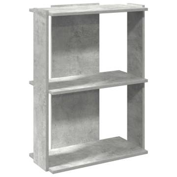  Bookcase 3-Tier Concrete Grey 60x30x80 cm Engineered Wood