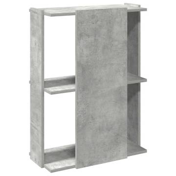  Bookcase 3-Tier Concrete Grey 60x30x80 cm Engineered Wood